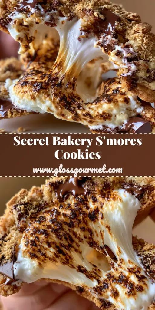 S'mores chocolate chip cookies: The Ultimate Gooey Marshmallow Core Guide 4 A thick S'mores chocolate chip cookie being pulled apart to reveal a long, gooey marshmallow stretch with toasted edges.