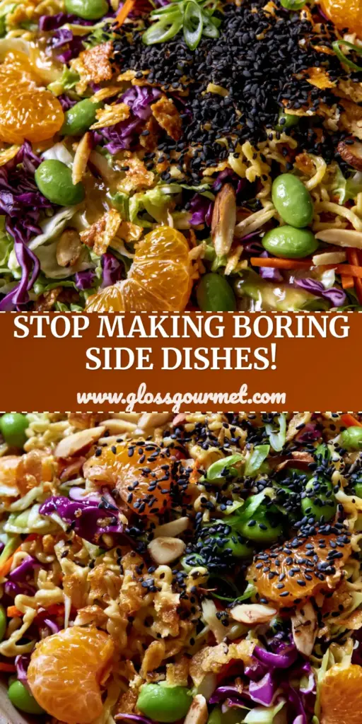Ramen Noodle Salad: The Ultimate Crunchy Asian Slaw with Sesame Ginger Dressing 4 A vibrant Ramen Noodle Salad in a wide matte ceramic bowl featuring toasted golden-brown noodles, purple cabbage, and mandarin oranges. (Ramen Noodle Salad)