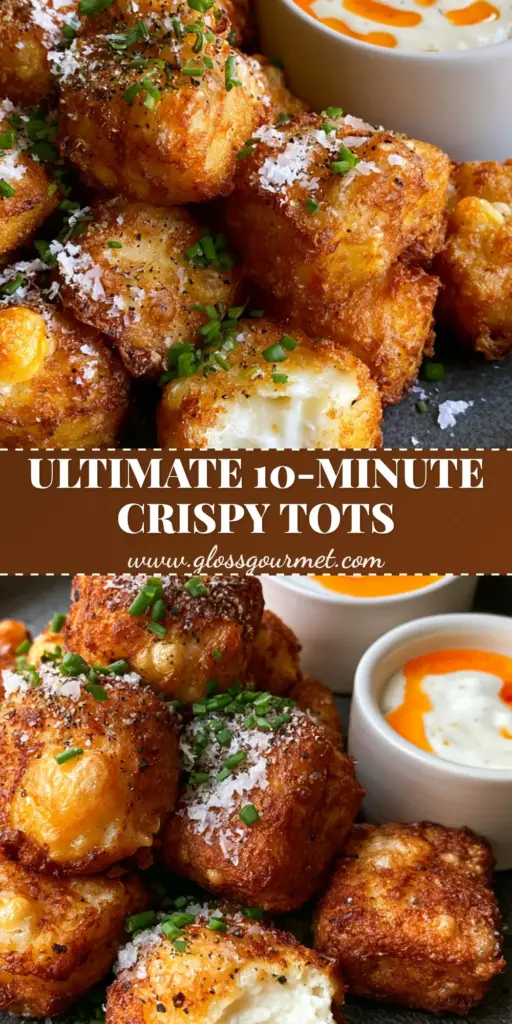Cottage Cheese Tots: The Ultimate Crispy, High-Protein Air Fryer Snack 4 A pile of golden-brown Cottage Cheese Tots with visible cheese bubbles and chives on a charcoal plate.