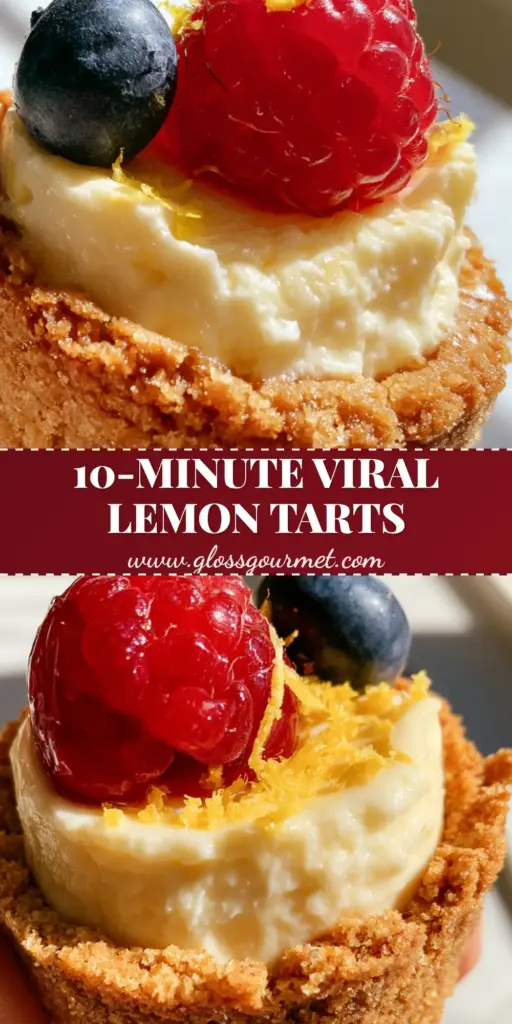 No-Bake Lemon Cheesecake Tarts with Buttery Graham Cracker Crust 4 A handheld POV shot of an exquisite no-bake lemon cheesecake tart with a thick graham cracker crust, pale-ivory mousse, and fresh berries.