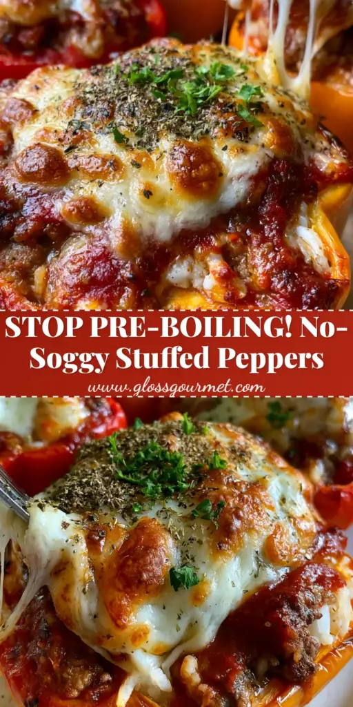 A close-up of a cheesy ground beef stuffed pepper being lifted with a fork, showing a long stretchy cheese pull and golden toasted bubbles. (cheesy ground beef stuffed peppers)