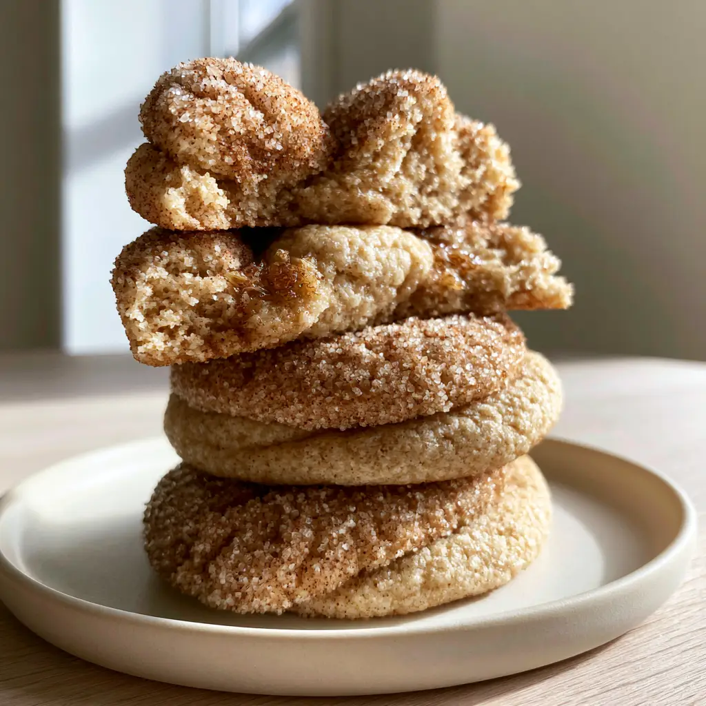 Brown sugar cinnamon cookies: The Ultimate Soft & Thick Bakery-Style Treat 2 Close up handheld photo of a broken Brown sugar cinnamon cookie revealing a moist, pillowy underbaked center.