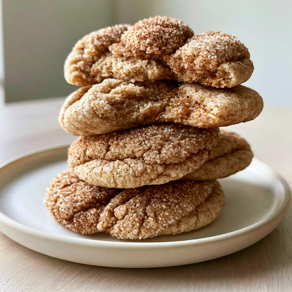 Brown sugar cinnamon cookies: The Ultimate Soft & Thick Bakery-Style Treat 1 Top view of Brown sugar cinnamon cookies showing the tectonic crinkle top and sparkling sugar dusting.