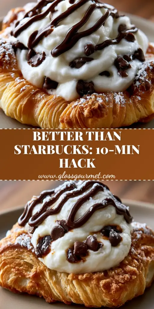 A close-up of a warm chocolate cream cheese danish with flaky crescent dough, melted chocolate chips, and a glossy chocolate drizzle. (chocolate cream cheese danish)