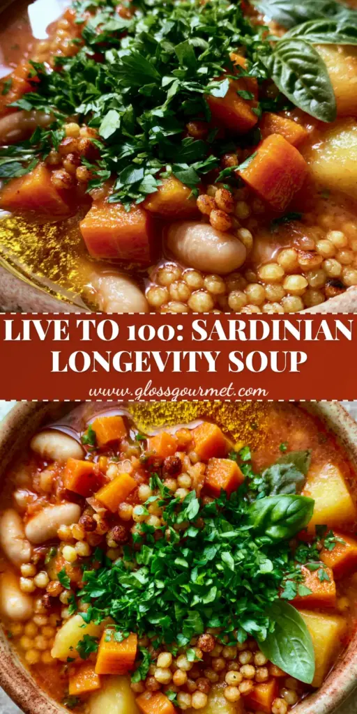 Sardinian Minestrone Soup: The Secret to Longevity in a Bowl 4 A rustic ceramic bowl of Sardinian Minestrone Soup with toasted fregola, cannellini beans, and a shimmer of olive oil.