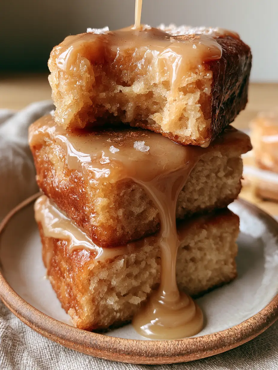 A close-up view of a maple donut bar snapped in half, revealing a fluffy white interior crumb and golden-brown exterior. (maple donut bars)