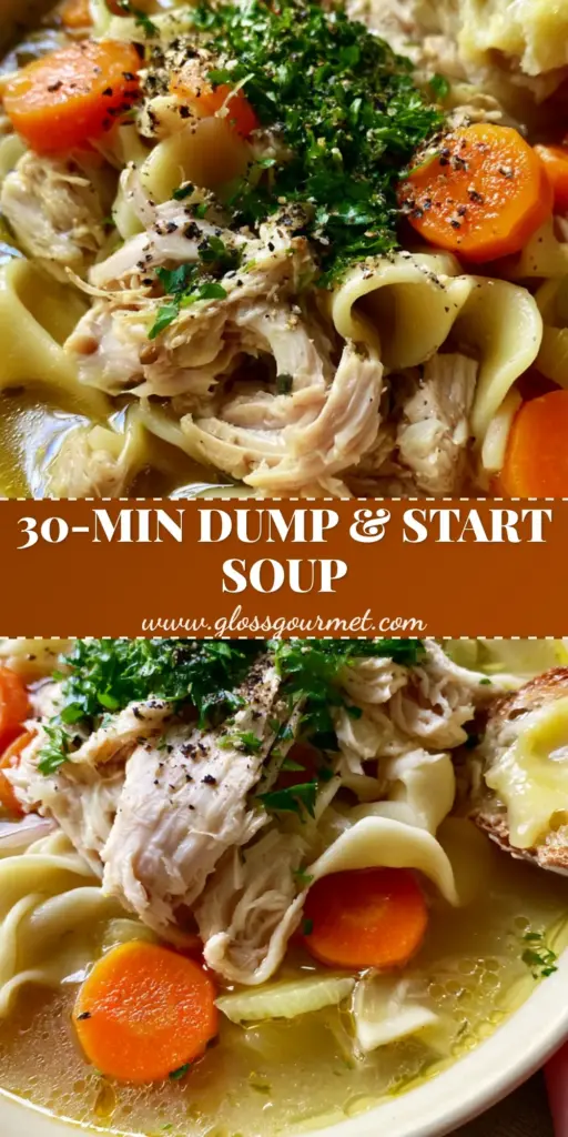 A steaming bowl of Instant Pot Chicken Noodle Soup with thick wavy egg noodles and a side of buttered sourdough bread.