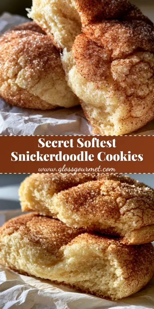 Snickerdoodles Recipe: The Ultimate Soft and Pillowy Cinnamon Sugar Cookies 3 A warm Snickerdoodle cookie broken in half showing a moist pillowy crumb on crumpled white parchment paper.